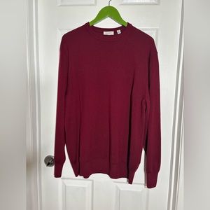 Barneys Newyork 100 % Merino Wool Italy  Maroon Color Size XL